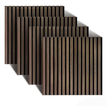 Northix Akustične stenske plošče 60x60 cm leseni furnir 4 kos letvičaste