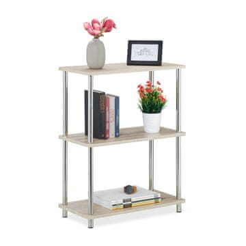 Northix Samostoječi regal 3 nivoji MDF in jeklo
