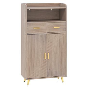 Northix Omarica 60x30x113 cm z nastavljivo polico in predali