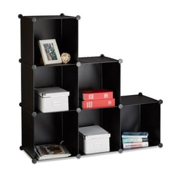 Northix Stopničasta polica 6 predelkov modularni regal