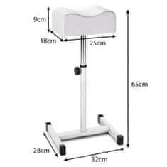 Northix Stol za pedikuro z nastavljivo višino 45–65 cm jekleni okvir bel