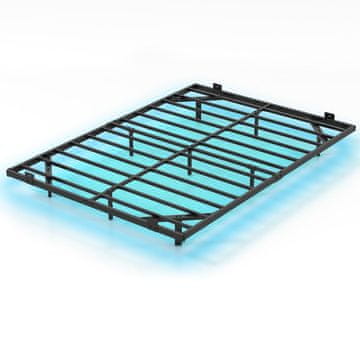 Northix Kovinski lebdeči posteljni okvir LED 140x200 cm 400kg črn