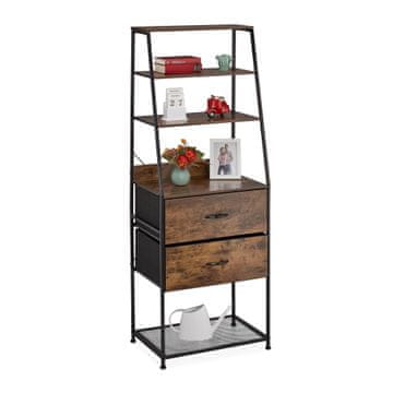 Northix Vintage regal 5 polic 2 predala MDF kovina industrijski