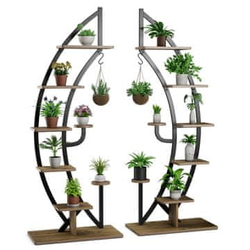 Northix Kovinsko stojalo za rastline 6 nivojev 60x30x155 cm set 2