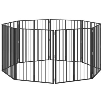 Vidaxl Pasja vrata 8 szt. Črna 80 x 100 cm Cinkana jeklena