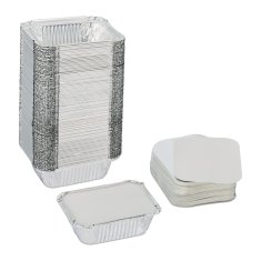 Northix Aluminijasti pladnji s pokrovi komplet 100 kos za peko