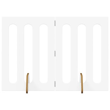 Vidaxl Zložljiva ograda za hišne ljubljenčke 2 szt. Bela