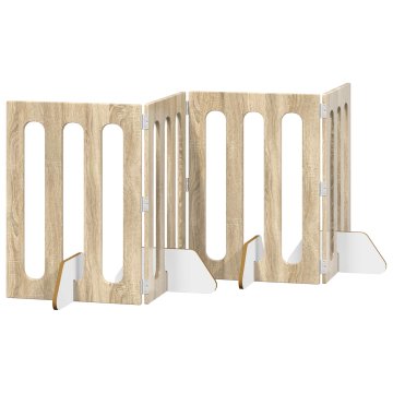 Vidaxl Zložljiva ograda za hišne ljubljenčke 4 szt. Sonoma hrast