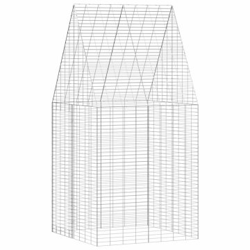 Vidaxl Kletka za zajce srebrna 100 x 100 x 210 cm Cinkana jeklena