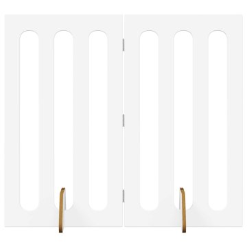 Vidaxl Zložljiva ograda za hišne ljubljenčke 2 szt. Bela