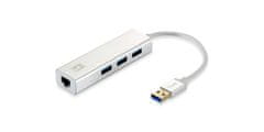 Level One USB->RJ45 kombiniran adapter USB-0503 Gigabit + 3xUSB HUB