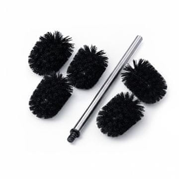 Northix WC ščetka z 5 nadomestnimi glavami 8 cm kovinski ročaj