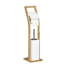 Northix Toaletni set bambus in lakiran les z WC ščetko