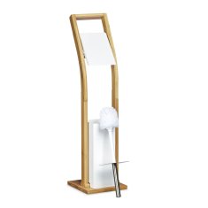 Northix Toaletni set bambus in lakiran les z WC ščetko