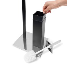 Northix Toaletni set mat črna jeklo WC ščetka 9,5 mm navoj