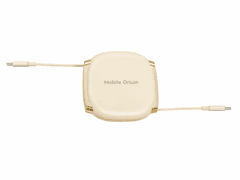 Mobile-origin CB7 kabel USB-C v USB-C, nastavljiva dolžina, bež (MO-CB7-BG)