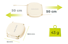 Mobile-origin CB7 kabel USB-C v USB-C, nastavljiva dolžina, bež (MO-CB7-BG)
