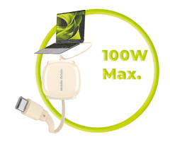 Mobile-origin CB7 kabel USB-C v USB-C, nastavljiva dolžina, bež (MO-CB7-BG)