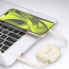 Mobile-origin CB7 kabel USB-C v USB-C, nastavljiva dolžina, bež (MO-CB7-BG)