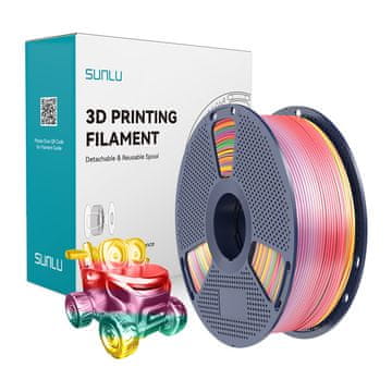 SUNLU  PLA+ Silk Filament (Rainbow 01)Mavrična lepota