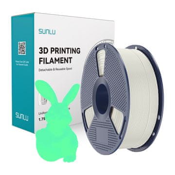 SUNLU  PLA Filament, ki sveti v temi (belo in zeleno)