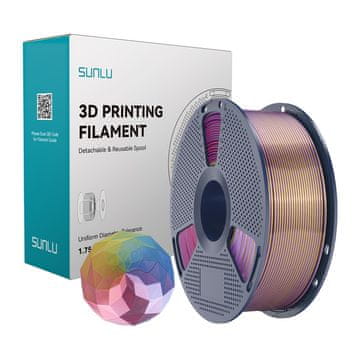 SUNLU  PLA+ Svileni Filament v štirih barvah (modro-vijolično-rdeče-zlata)