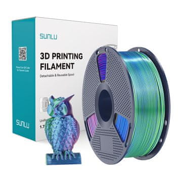 SUNLU  PLA+ Silk Tri-Color Filament (modro-zelena-vijolična)