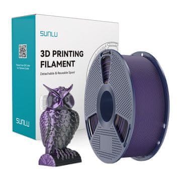 SUNLU Filament SUNLU PLA+ Silk Dual Color 1,75 mm 1 kg (črno-vijoličen)