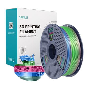 SUNLU Filament PLA+ svila 1,75 mm 1 kg mavrična 06