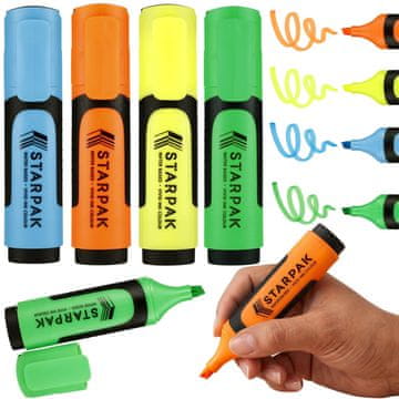 STARPAK Neonski pisarniški označevalci, šolski flomasterji, označevalci – komplet 4 barv