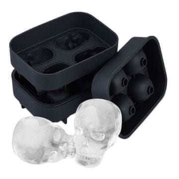 Northix Set 2 silikonskih modelčkov za led Skull 4 kocke