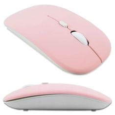 shumee Brezžična računalniška miška Alogy Mouse Bluetooth za prenosnik in tablico, roza