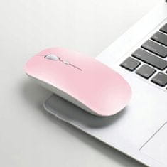 shumee Brezžična računalniška miška Alogy Mouse Bluetooth za prenosnik in tablico, roza