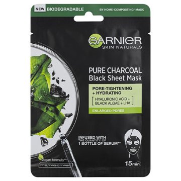 Maska iz črnega tkiva z izvlečkom morskih alg Pure Charcoal Skin Naturals (maska iz črnega tkiva) 28 g