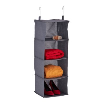 Northix Viseča tekstilna polica za omaro 4 predelki zložljiva