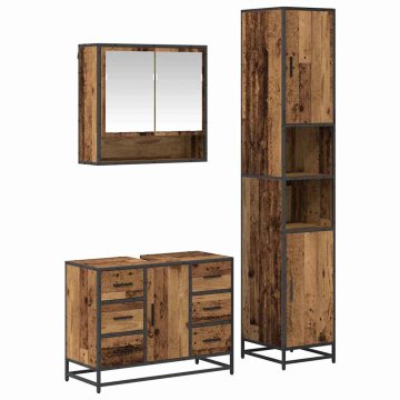 Vidaxl Komplet pohištva za kopalnico 3 pcs Star les Konstruiran les