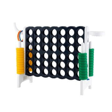 Northix Velika igra 4 v vrsto jumbo 3v1 PP PE 84x79 cm črna bela