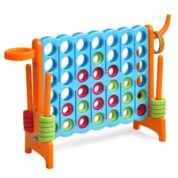Northix Velika igra 4 v vrsto jumbo 3v1 PP PE 84x79 cm modra oranžna