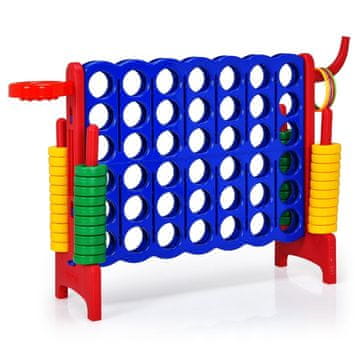 Northix Velika igra 4 v vrsto jumbo 3v1 PP PE 84x79 cm modra rdeča