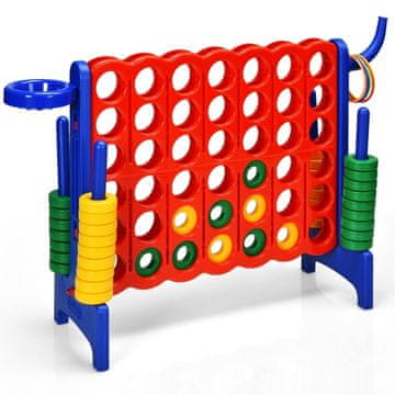 Northix Velika igra 4 v vrsto jumbo 3v1 PP PE 84x79 cm rdeča modra
