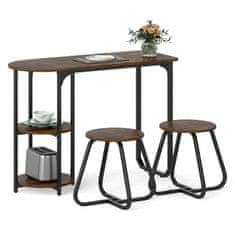 Northix 3-delni industrijski jedilni set kovina les 110x45x78 cm police