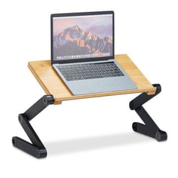 Northix Stojalo za prenosni računalnik Bamboo Aluminium nastavljivo