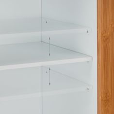 Northix Visoka kopalniška omara MDF z bambus vrati 6 predelkov