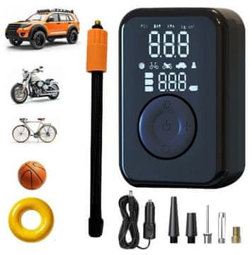 PATONA potovalni mini kompresor za avto, kolo/ powerbank 4000 mAh/ LED SOS/ USB-A/ USB-C/ LCD