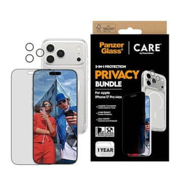 PanzerGlass Care Privacy 3v1 komplet za iPhone 17 Pro Max