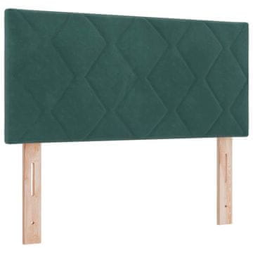 Vidaxl LED glava postelje Temno zelena 100 cm Žamet