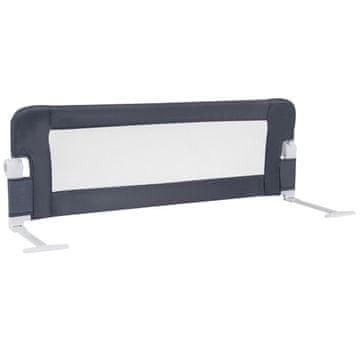 Northix Zložljiva ograja za otroško posteljo 121x40,5x42 cm z nastavljivimi naramnicami, siva