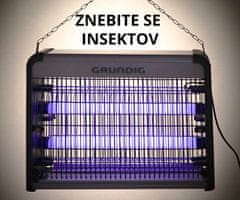 Grundig žarnica proti mrčesu, LED, 4W, 120cm kabel, črno-srebrna