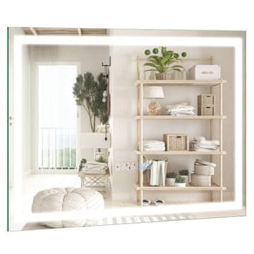 Northix Kopalniško LED ogledalo 60x40 cm s stiklom na dotik proti rosenju in pomnilniško funkcijo