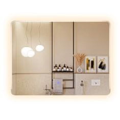 Northix LED kopalniško ogledalo 80x60 cm s 3-barvnimi lučmi proti rosenju